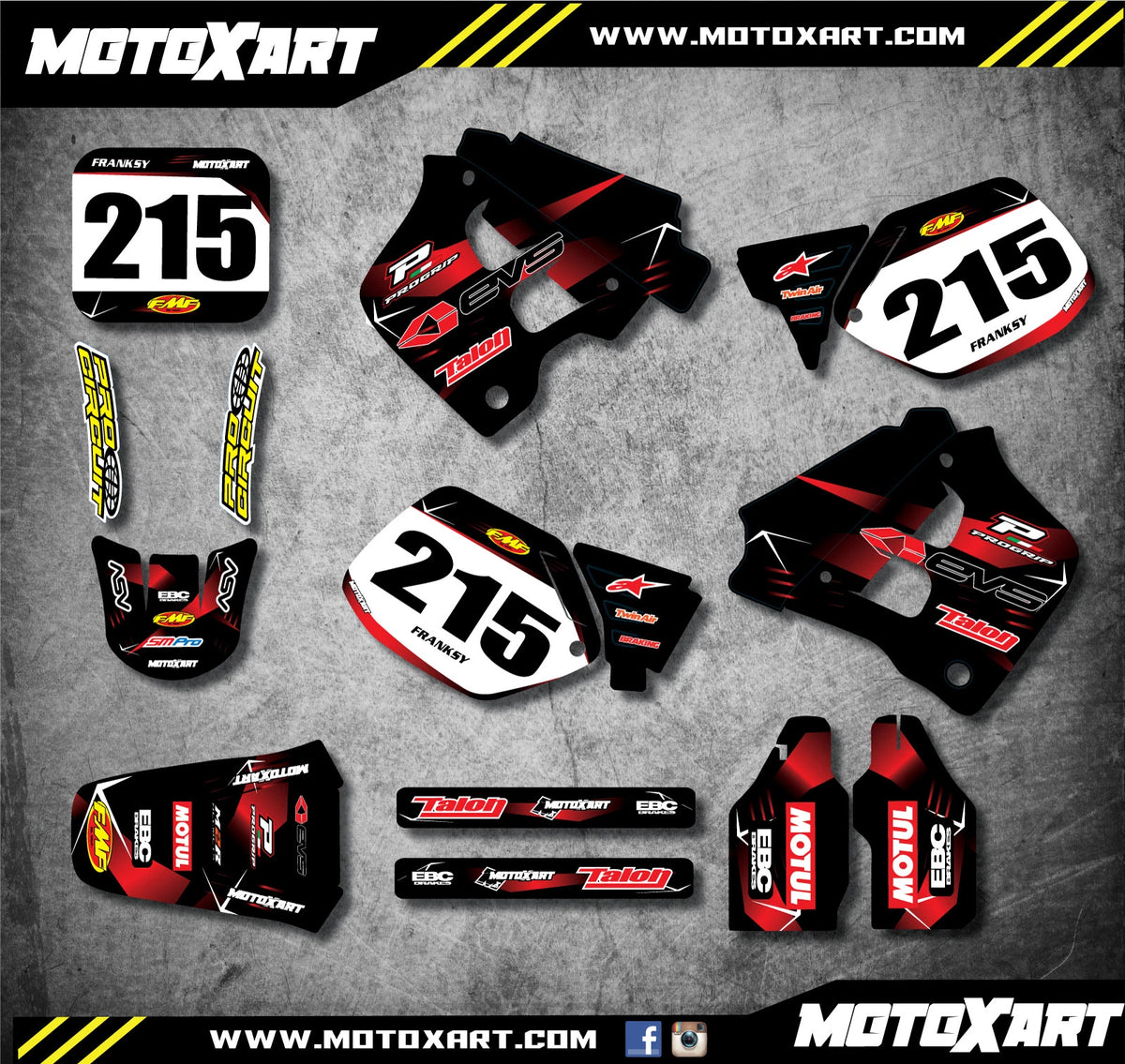 Custom Graphic Kit for Honda CR 125 (1991-1992) - Barbed Style Stickers/Decals