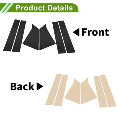 6 Pcs Pillar Window Trim for Chevy Malibu Black (2016 - 2021)