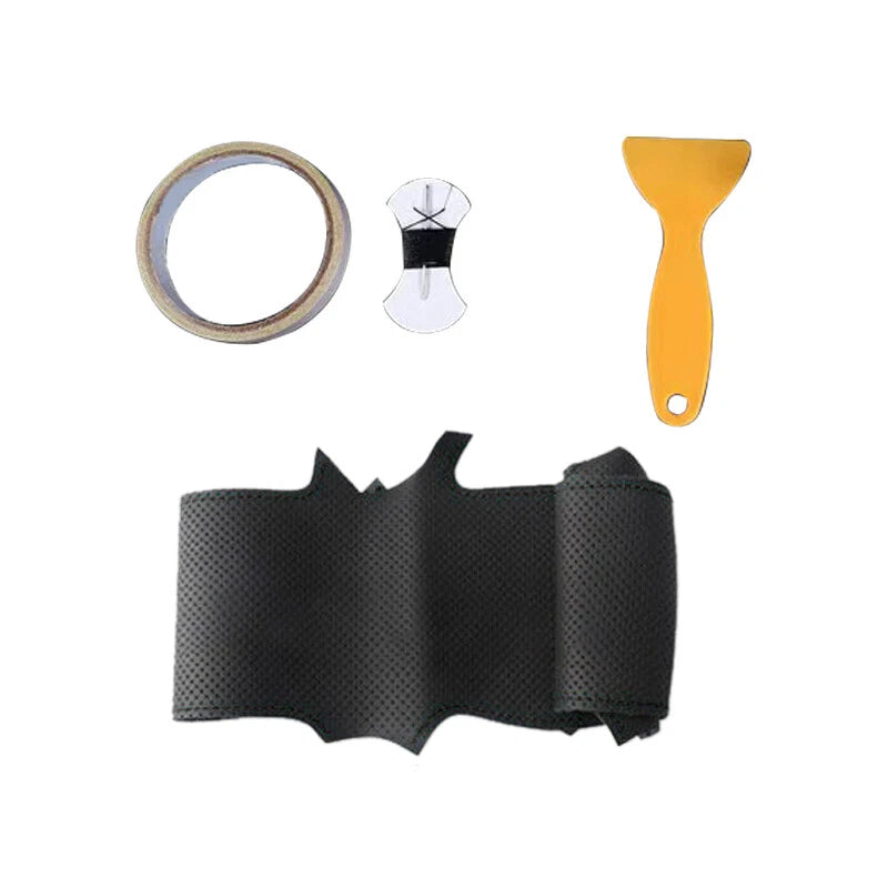 Black Leather DIY Steering Wheel Cover for Honda Accord 2004-2007