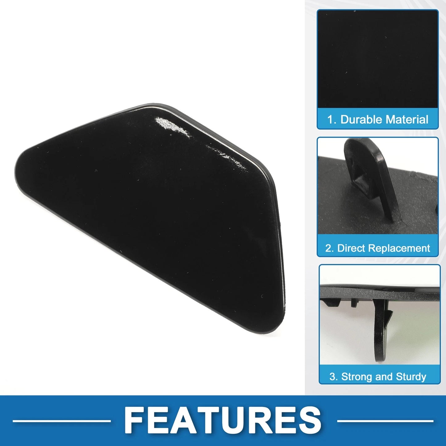 Front Left Washer Nozzle Cover for BMW 528i (2011-2016) Black