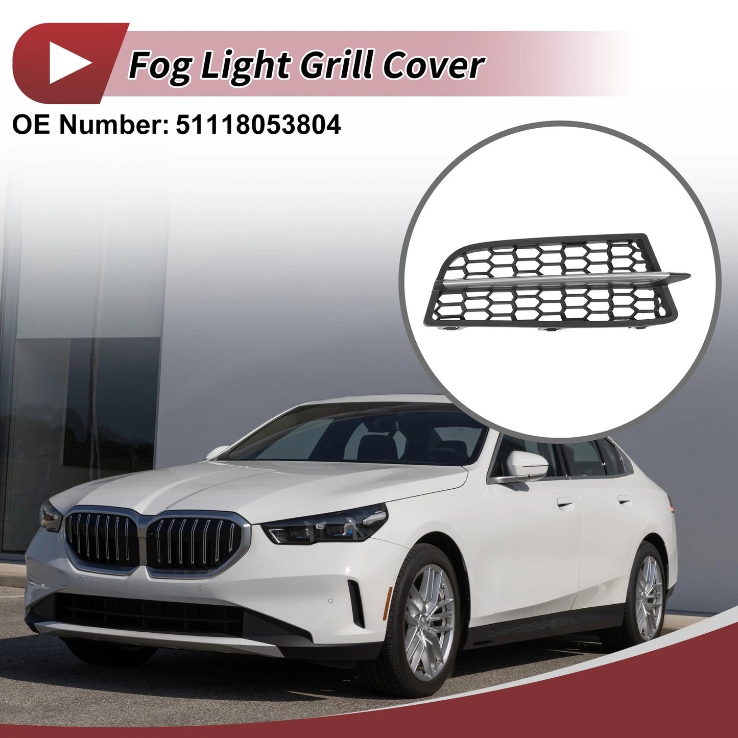1 Pc Front Right Fog Light Grill for BMW 1 Series (2011-2015)