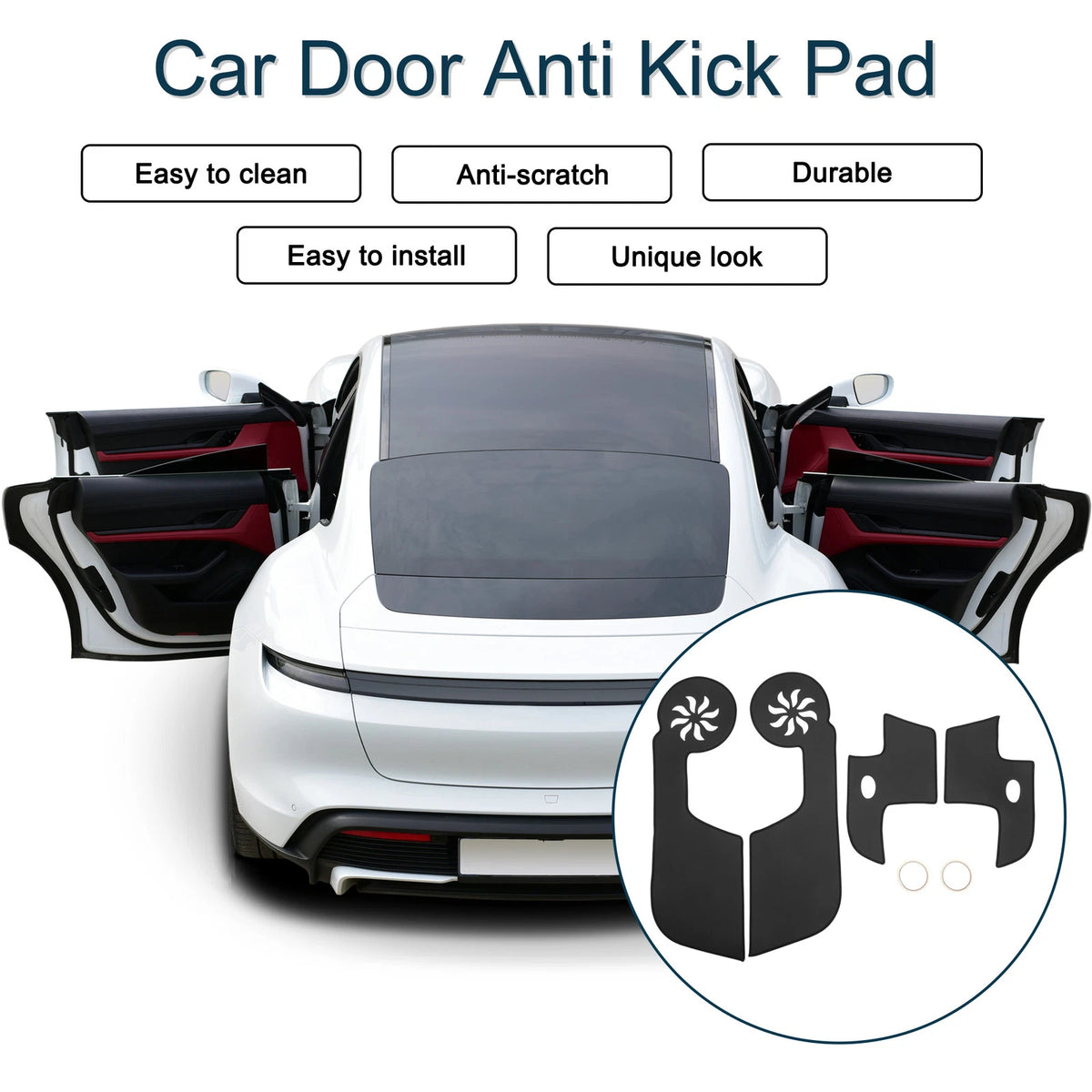 Black Anti Kick Pad Sticker Protector for Toyota FJ Cruiser (2007-2014)