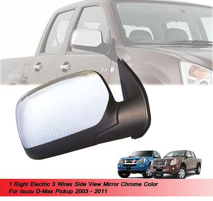 RH Electric Side Mirror Chrome for Isuzu D-Max DMax (2003-2011)