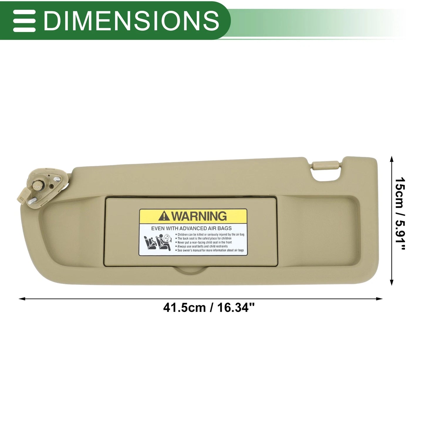 Left Driver Side Sun Visor for Honda Civic (2006-2008)