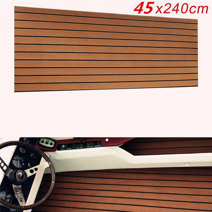 240x45cm Teak EVA Foam Boat Flooring Mat Self-Adhesive Rug