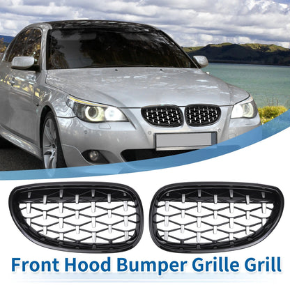 1 x Front Hood Bumper Grille Grill Diamond Star for BMW 5 Series (2004 - 2009)