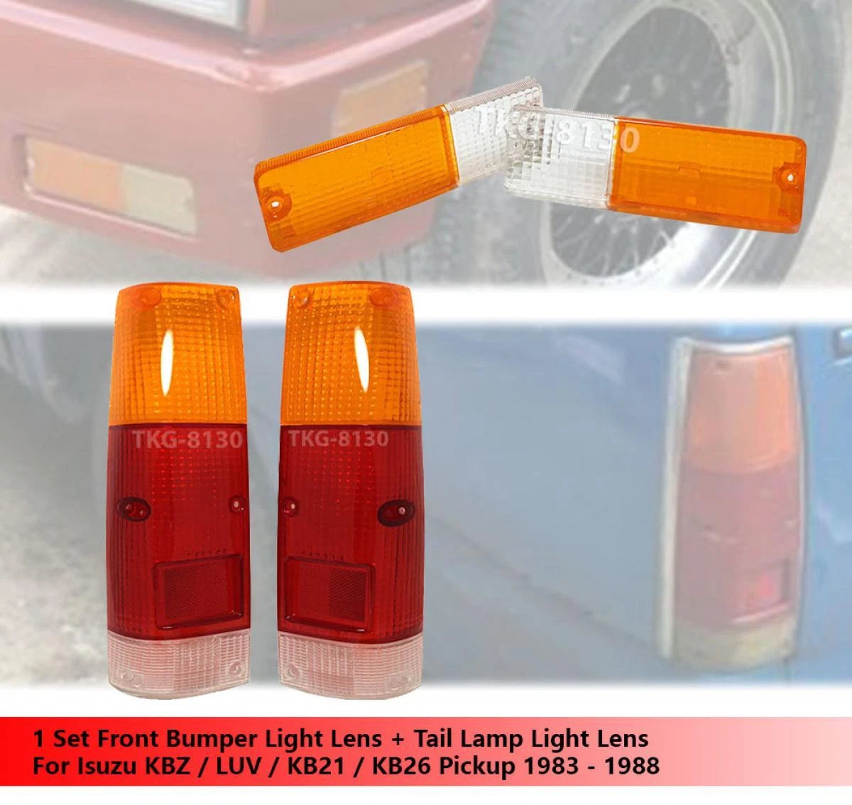 Bumper Light Lens & Tail Light Lens for Isuzu KBZ KB21 KB26 (1983-1988)