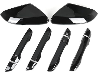 Side Mirror Cover Cap & Smart Door Handle Cover for Honda Civic (2016-2021)