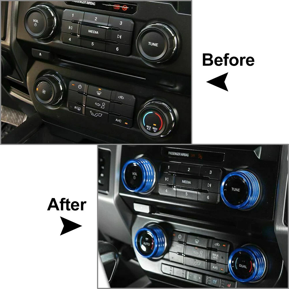 4 x Air Conditioner Switch CD Button Ring Trim for Ford F150 XLT (2015-2020)