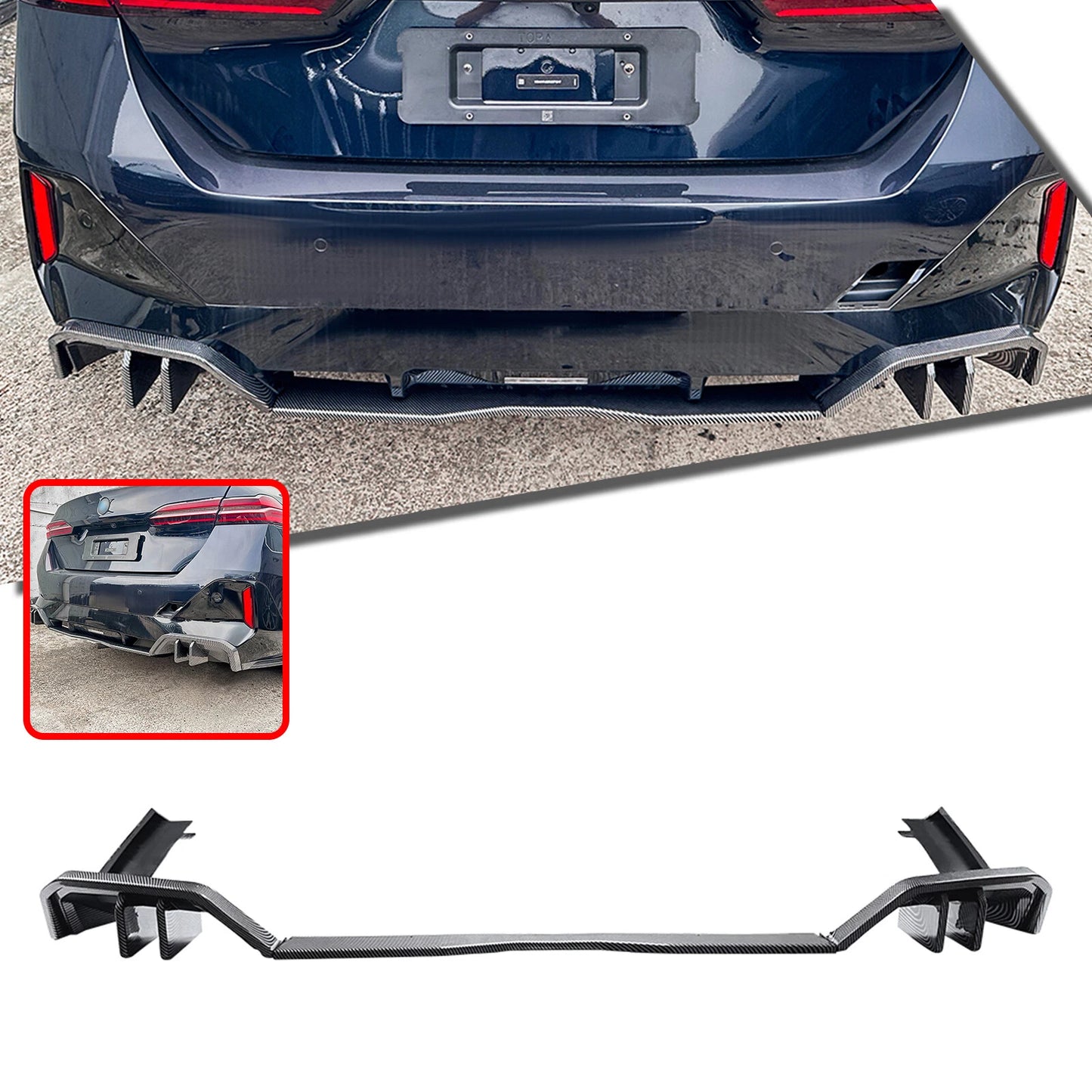 Rear Bumper Diffuser Lip Kit for BMW 5 Series I5 G60 M Sport (2024)