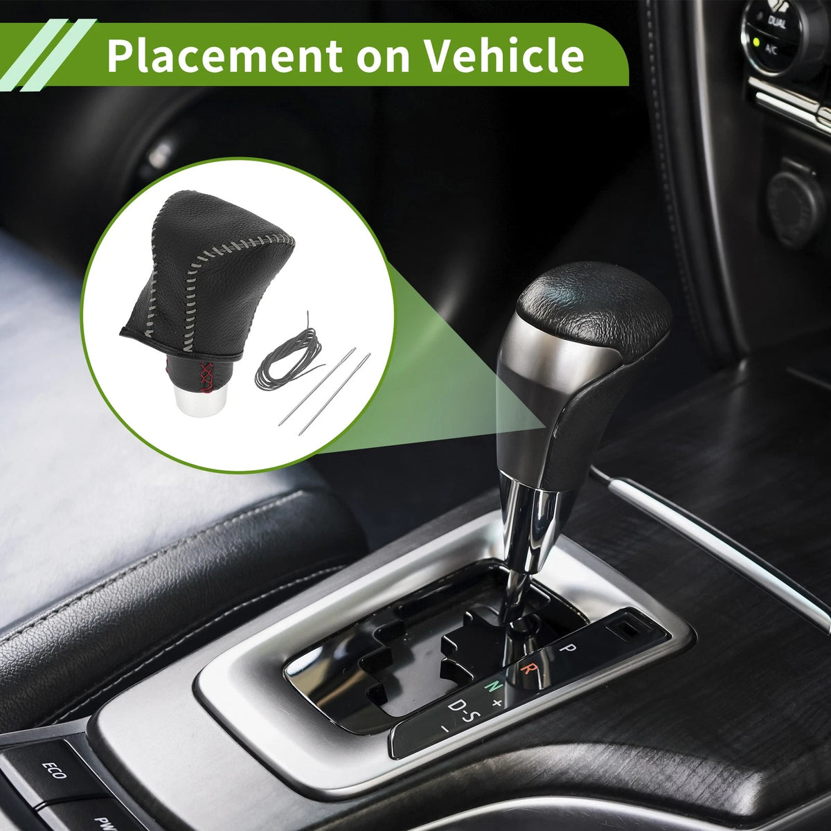 Car Gear Shift Knob Cover for Lexus ES300h 2018-2023 Pebbled Black Grey
