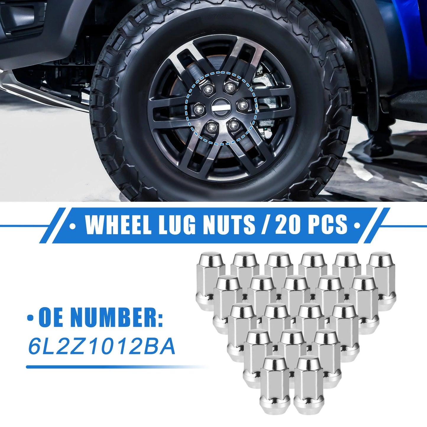 20 x Wheel Lug Nuts for Ford Explorer, Lincoln MKS 1/2-20 (2006-2019)