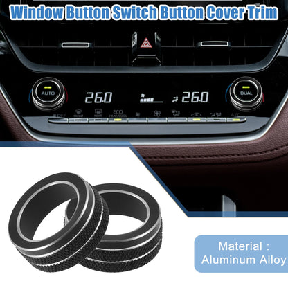 AC Control Switch Knob Cover Trim 2 x Black for Toyota Corolla (2020–2022)