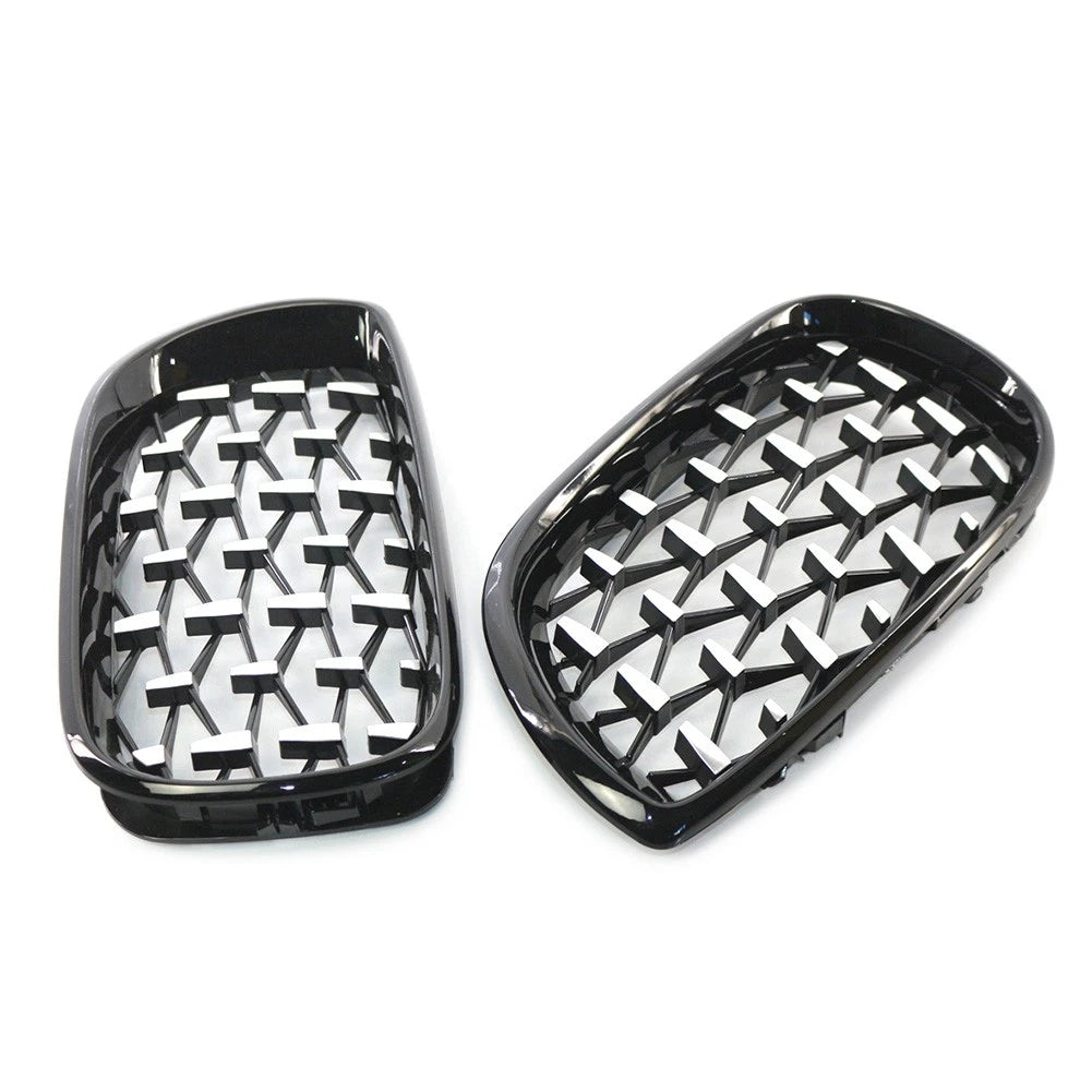 Diamond Front Grille for BMW E46 4 Door 2002-2005 Black  Pieces