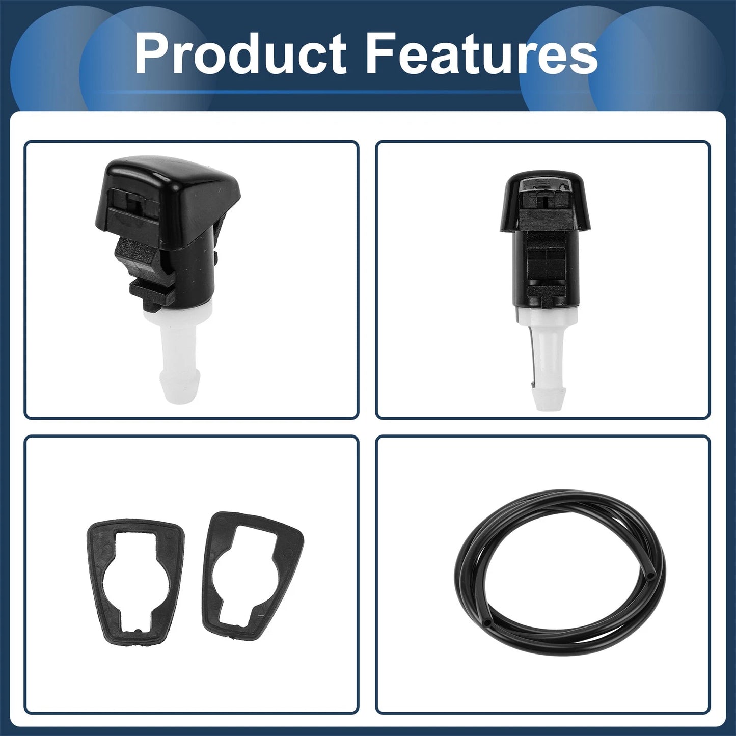 Washer Nozzle With Fluid Hose for Dodge Grand 1 Set