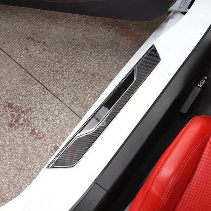 Door Sill Cover Scuff Plate Trim for Chevrolet Corvette C8 (2020-2023) Carbon Fiber