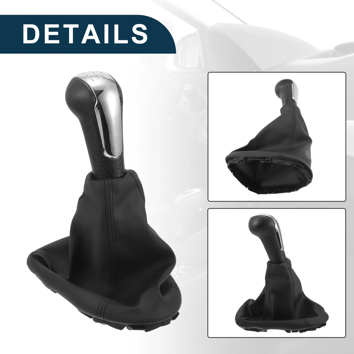 5 Speed Gear Shift Knob with Leather Cover for Chevrolet Spark (2011 - 2016)