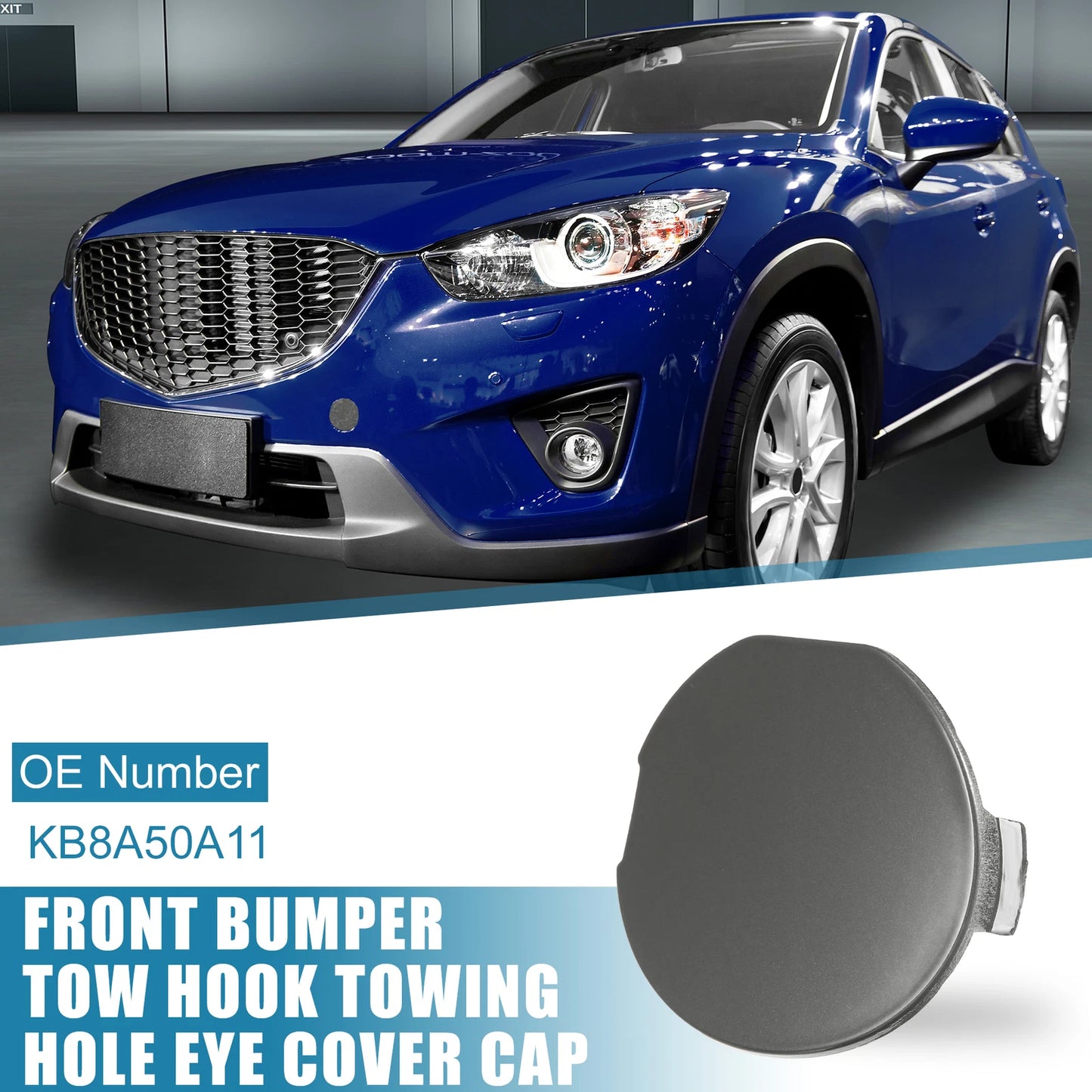 Front Bumper Tow Hook Cover for Mazda CX-5 (2017-2021) Gray