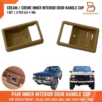 Inner Door Handle Cup Bezel Cream for Toyota Hilux 84-88, 4Runner 84-88