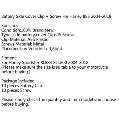 10x Battery Left Side Cover Clips for Harley Sportster XL883/1200 (2004-2018)