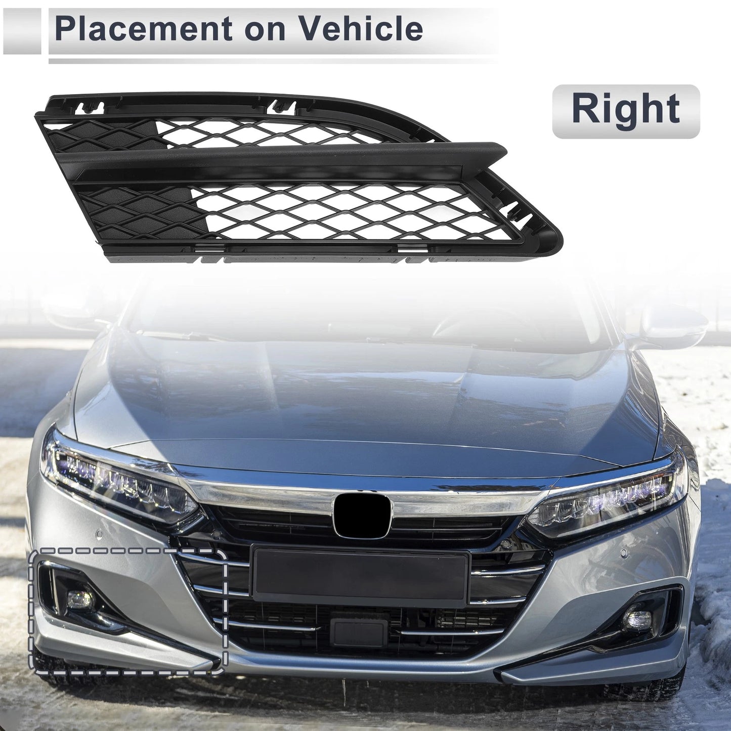 Front Right Fog Light Grill for BMW 335i (2008-2012) - 1 x Quality Replacement