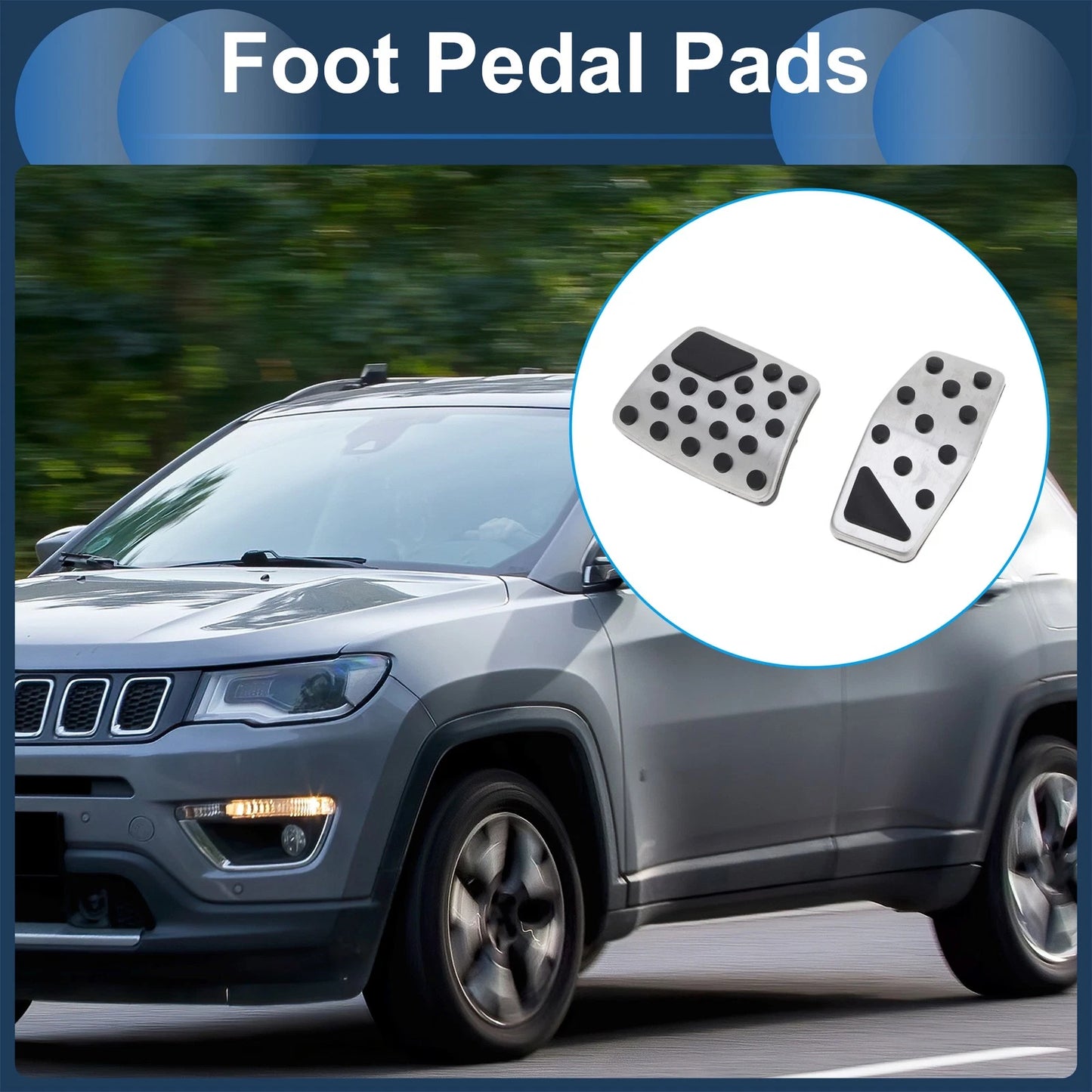 Automatic Footrest Pedals Cover for Jeep Compass (2017-2023)
