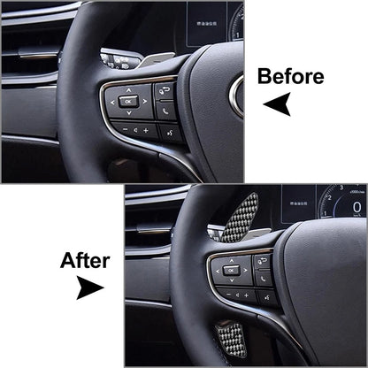 Steering Wheel Shift Paddle Extensions for Lexus RX NX UX LX ES LS RZ LM Carbon