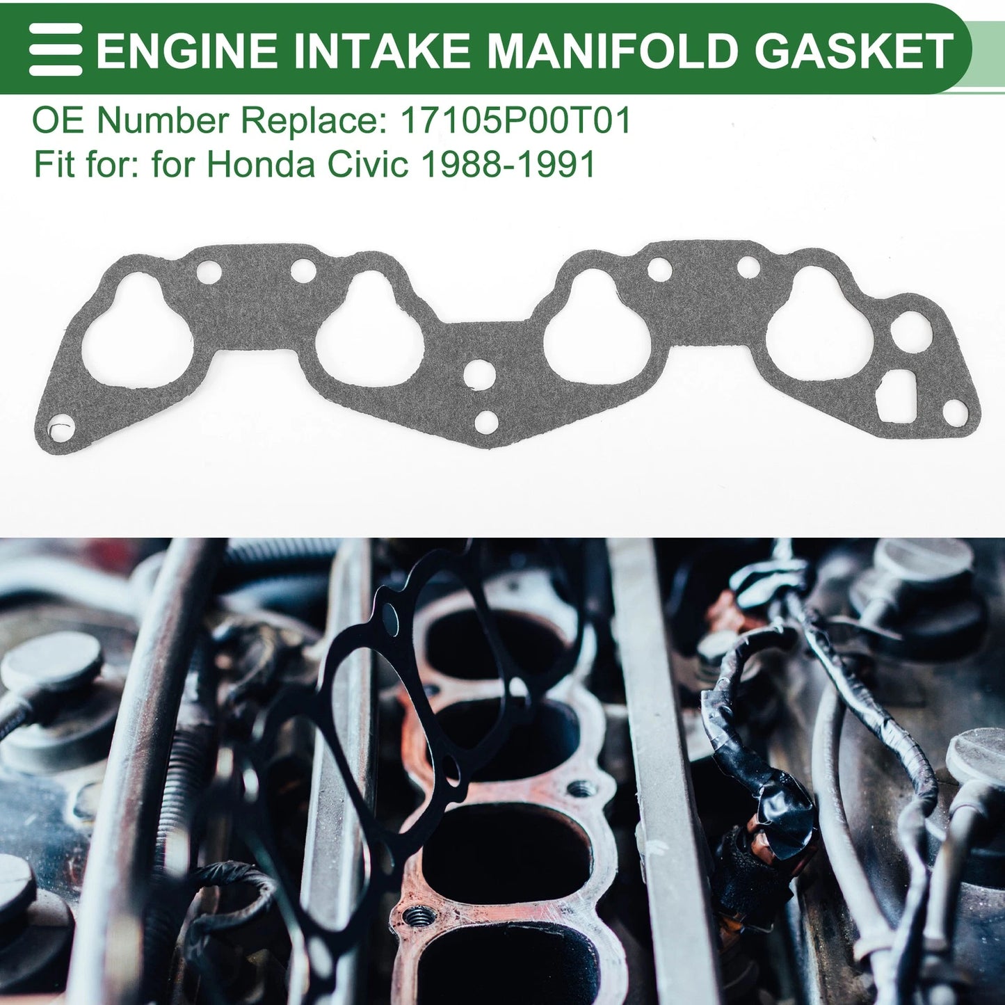 Intake Manifold Gasket for Honda Civic (1988-1991)