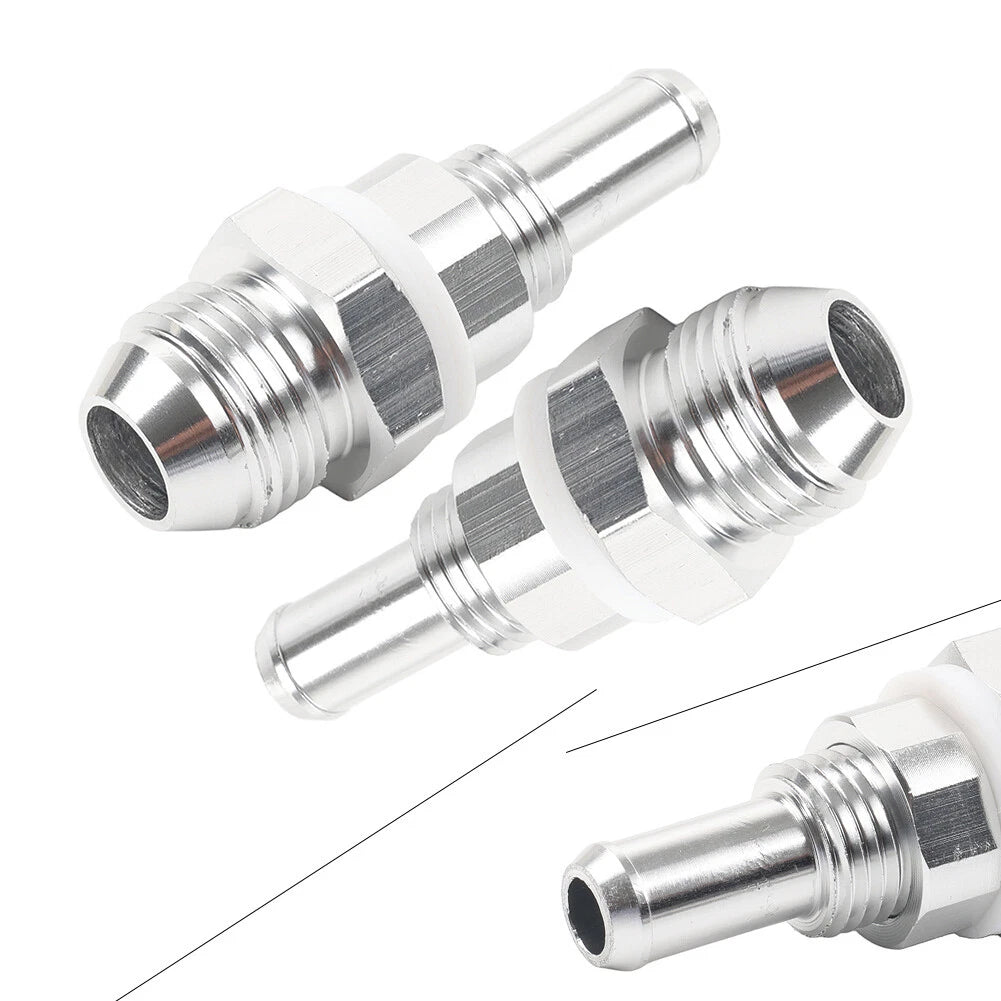 2 x 8AN Male Flare Bulkhead to 3/8" Hose Barb Fuel Tank Fittings for Universal