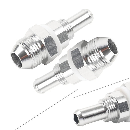 2 x 8AN Male Flare Bulkhead to 3/8" Hose Barb Fuel Tank Fittings for Universal