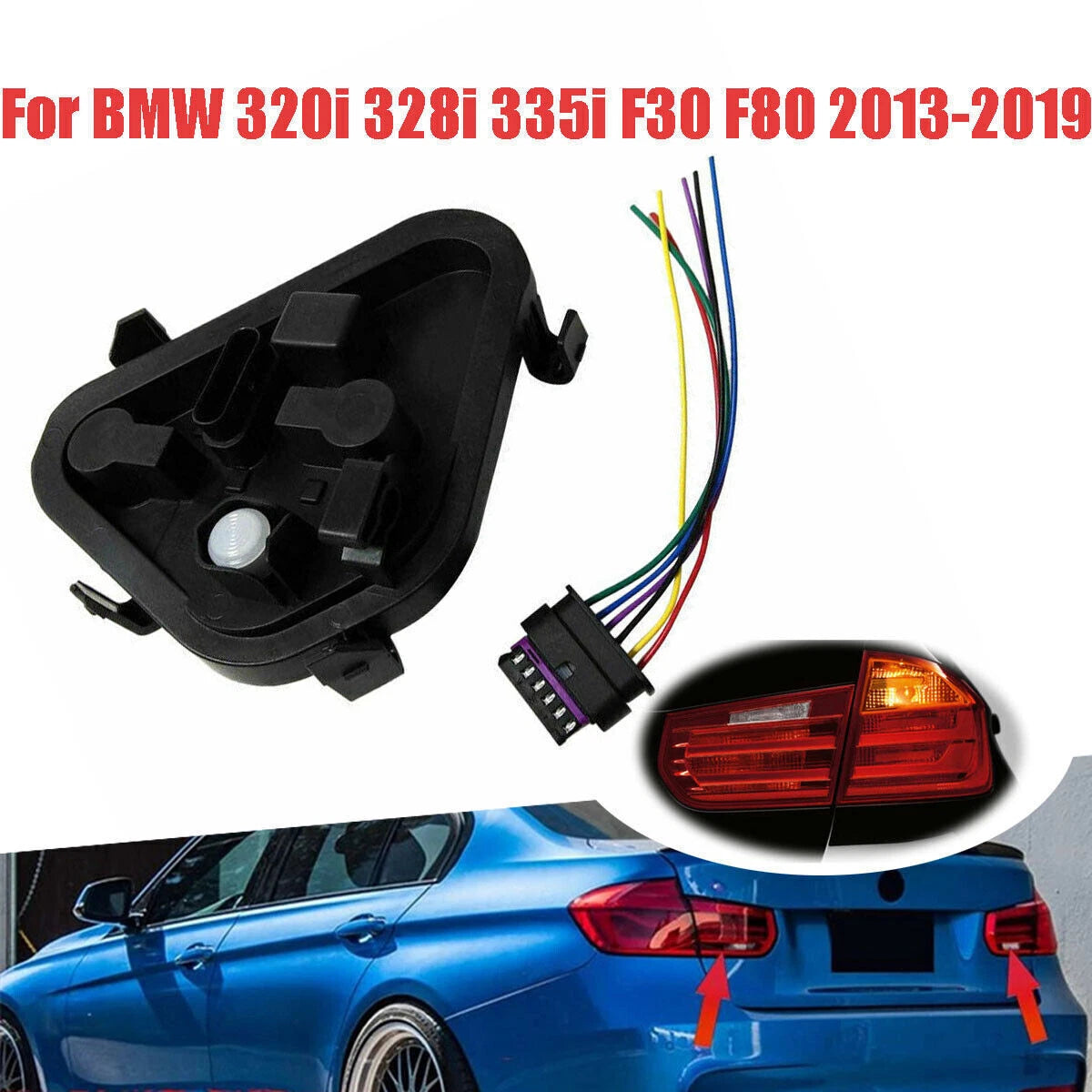 Tail Light Lamp for BMW 320i 328i 2012-2015 Right Rear Bulb Socket 2 x 63217313043