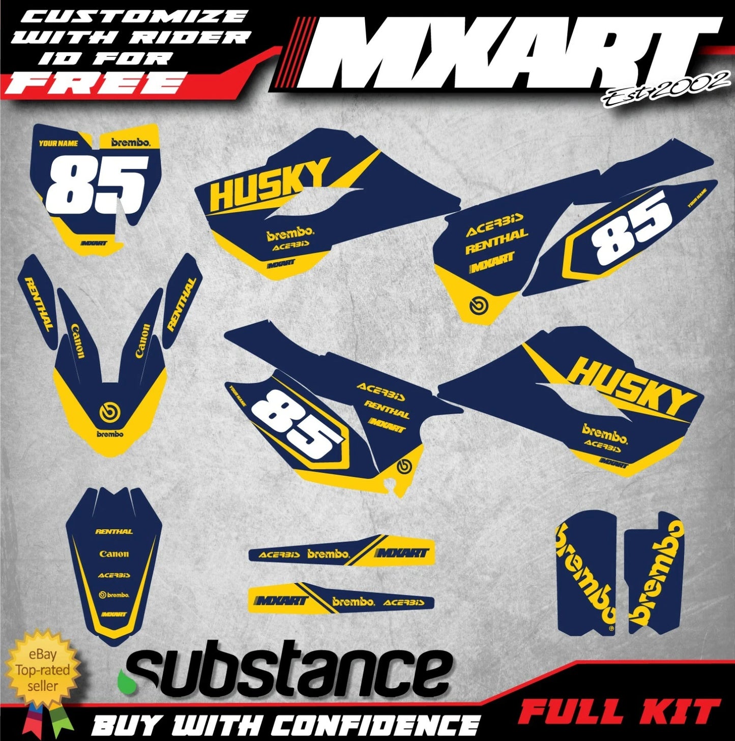 Husqvarna TC 85 Graphics Sticker Kit 2014-2017