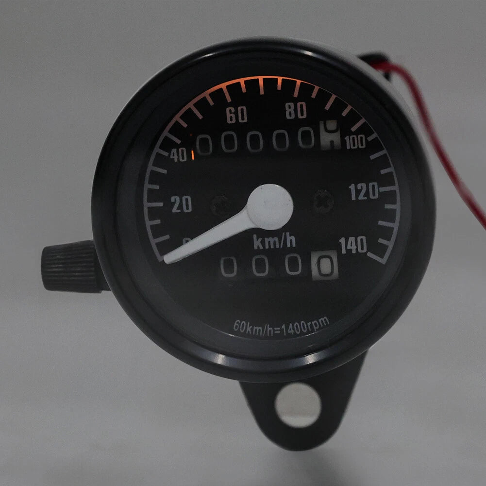 Black 12V Universal Odometer Speedometer Tachometer Gauge for Motorcycle