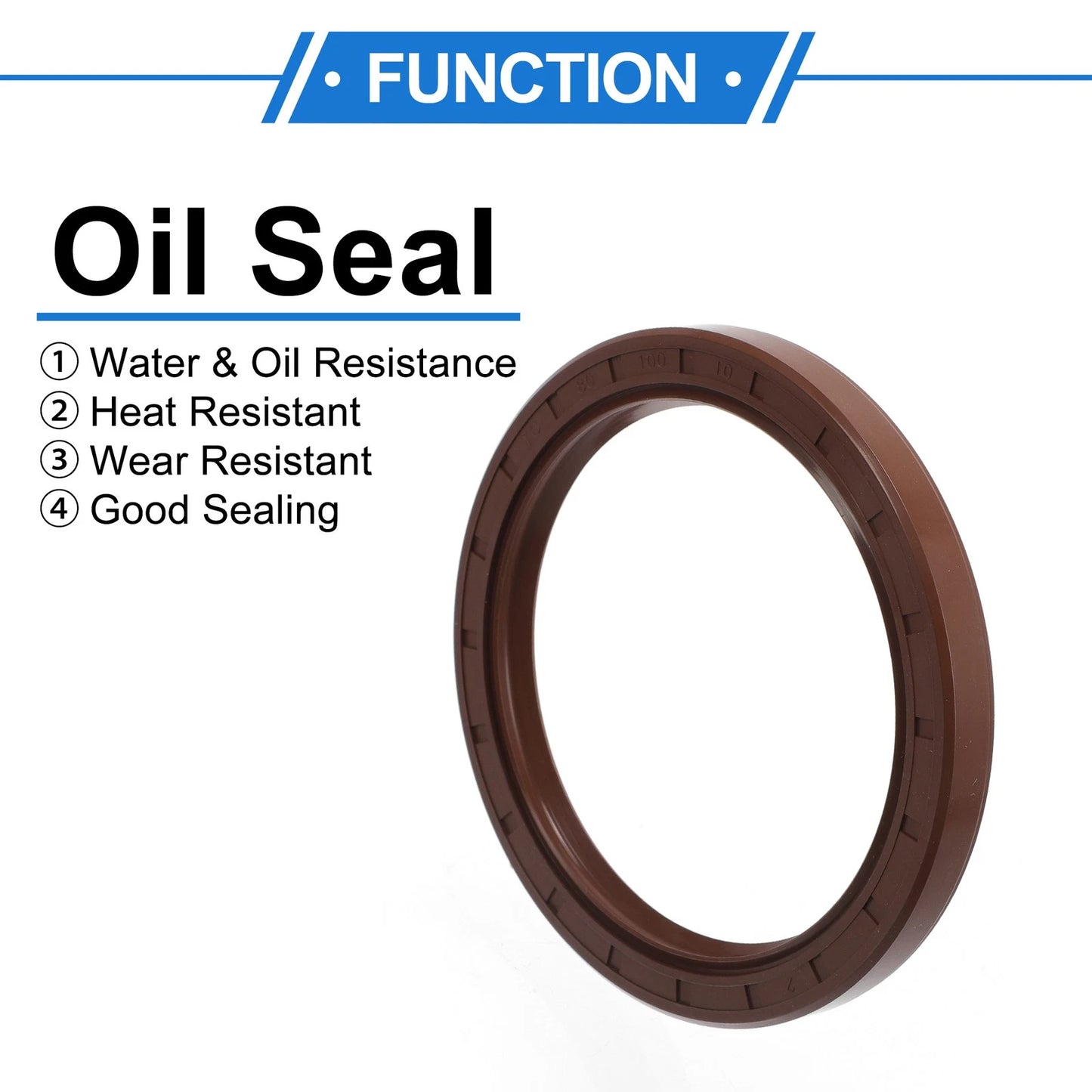 2 x Oil Seal 80x100x10mm Brown