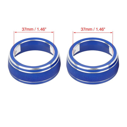 2 x Blue Climate Control Knob Ring Cover for Toyota RAV4 (2019–2021)