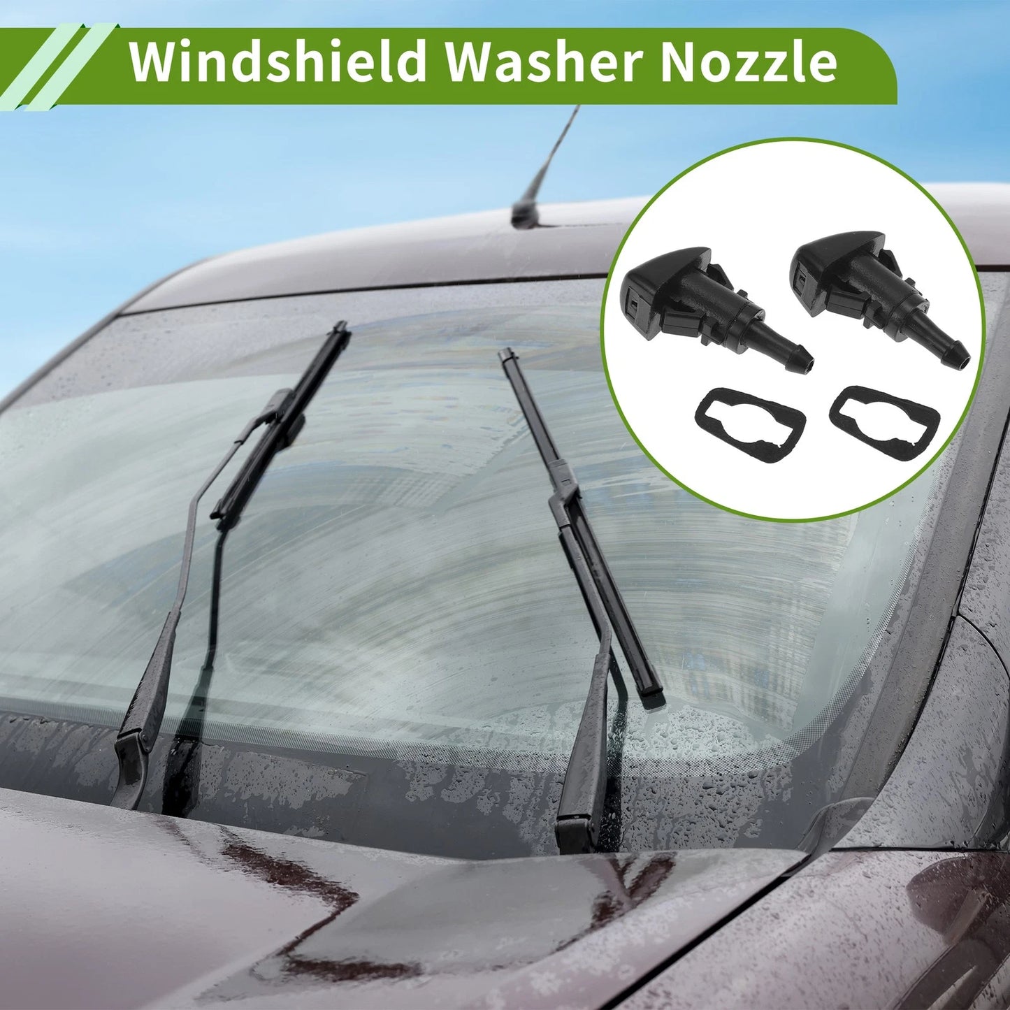 Windshield Washer Nozzle  Black for Jeep Compass (2011-2017)