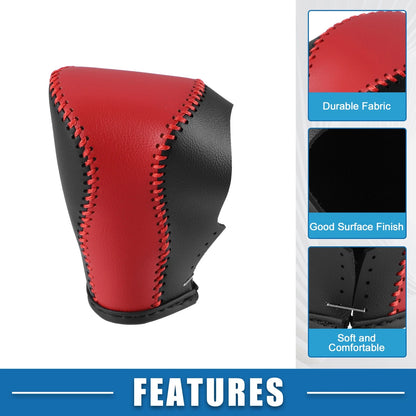 Gear Shift Lever Cover for Honda CR-V (2012-2014) Black Red Faux Leather