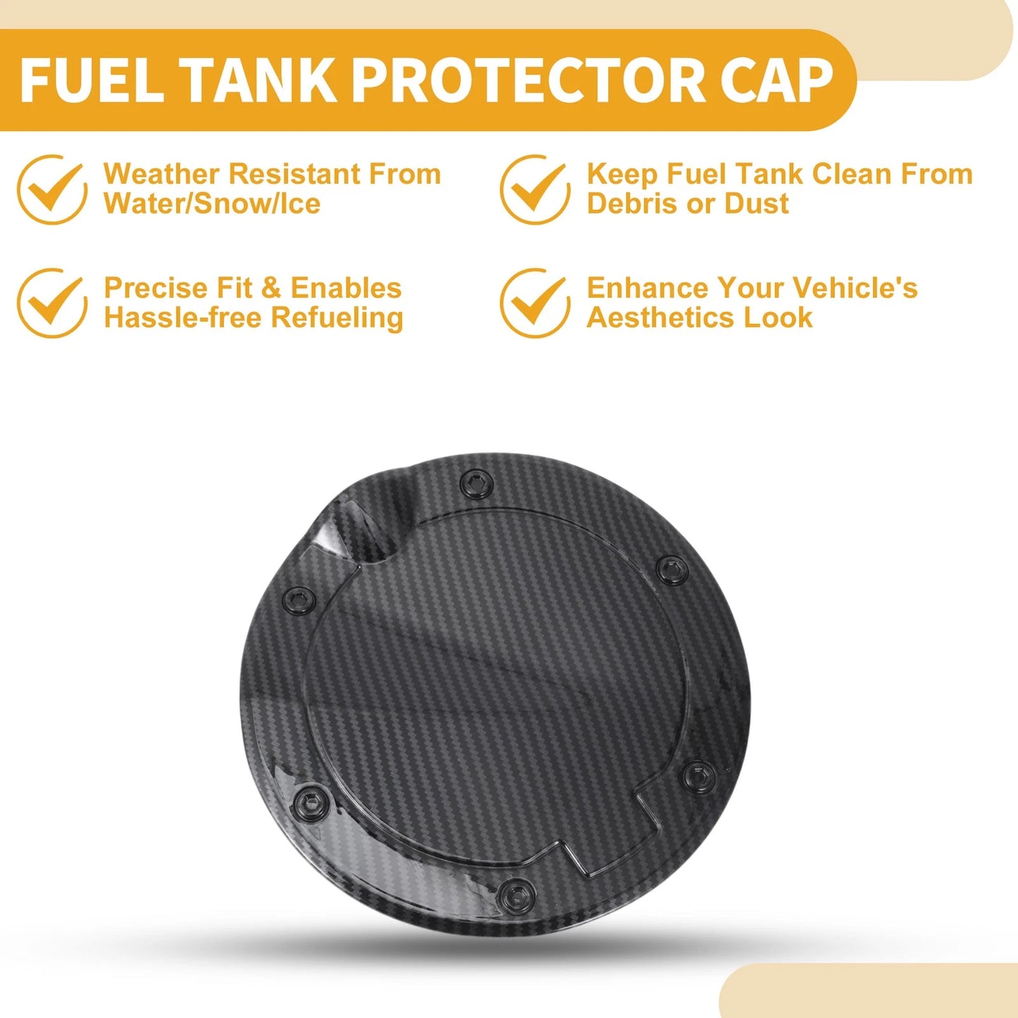 Fuel Tank Door Cap for Toyota Tundra (2022-2025) Carbon Fiber Black ABS