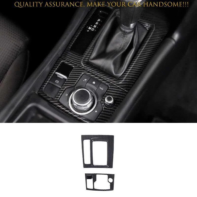 Carbon Fiber Center Console Gear Shift Frame Trim for Mazda 3 Axela (2017–2018)