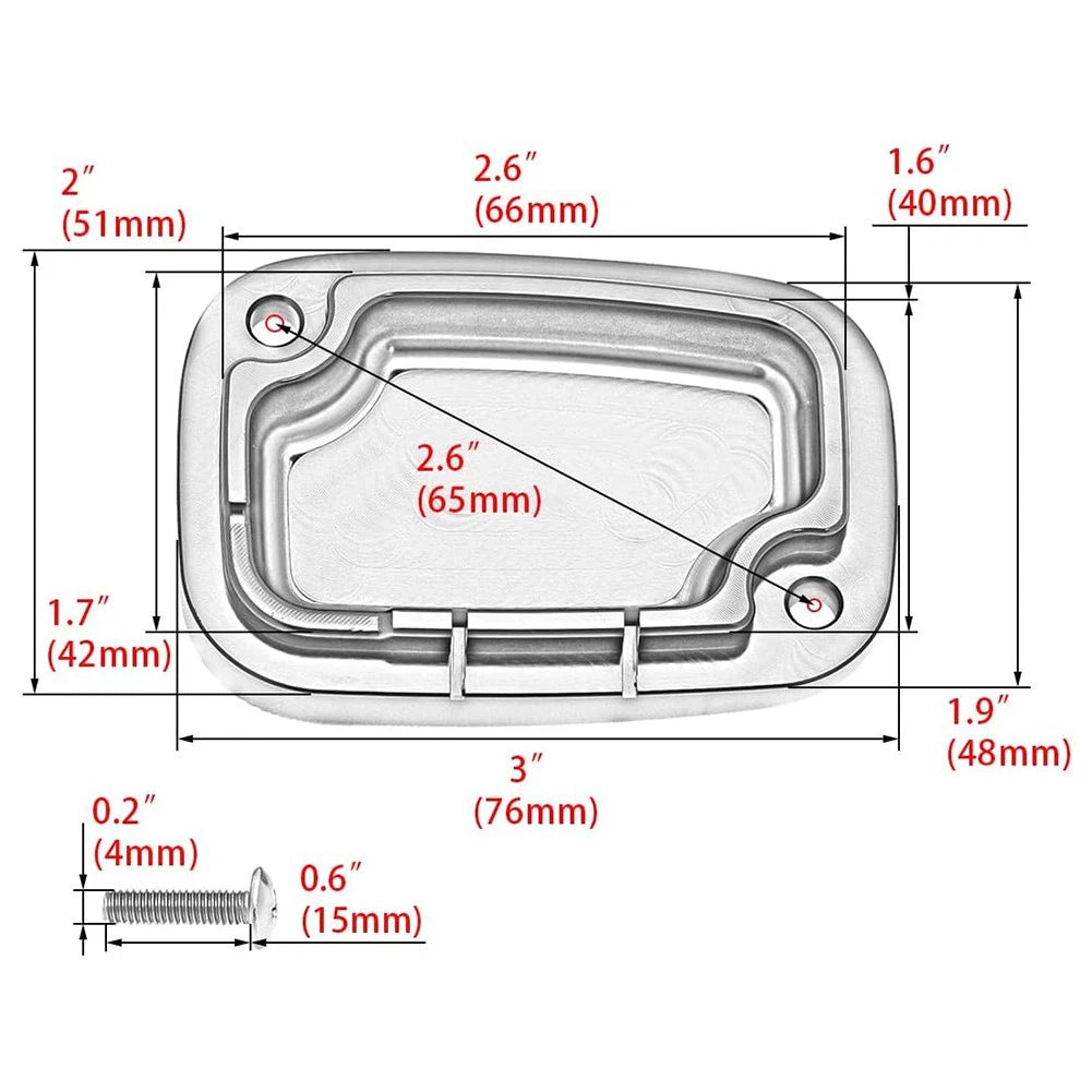 Black Brake Cylinder Reservoir Cover Cap for Harley Touring Road King Road Glide (2009-2023)