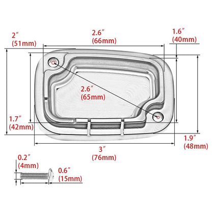 Black Brake Cylinder Reservoir Cover Cap for Harley Touring Road King Road Glide (2009-2023)
