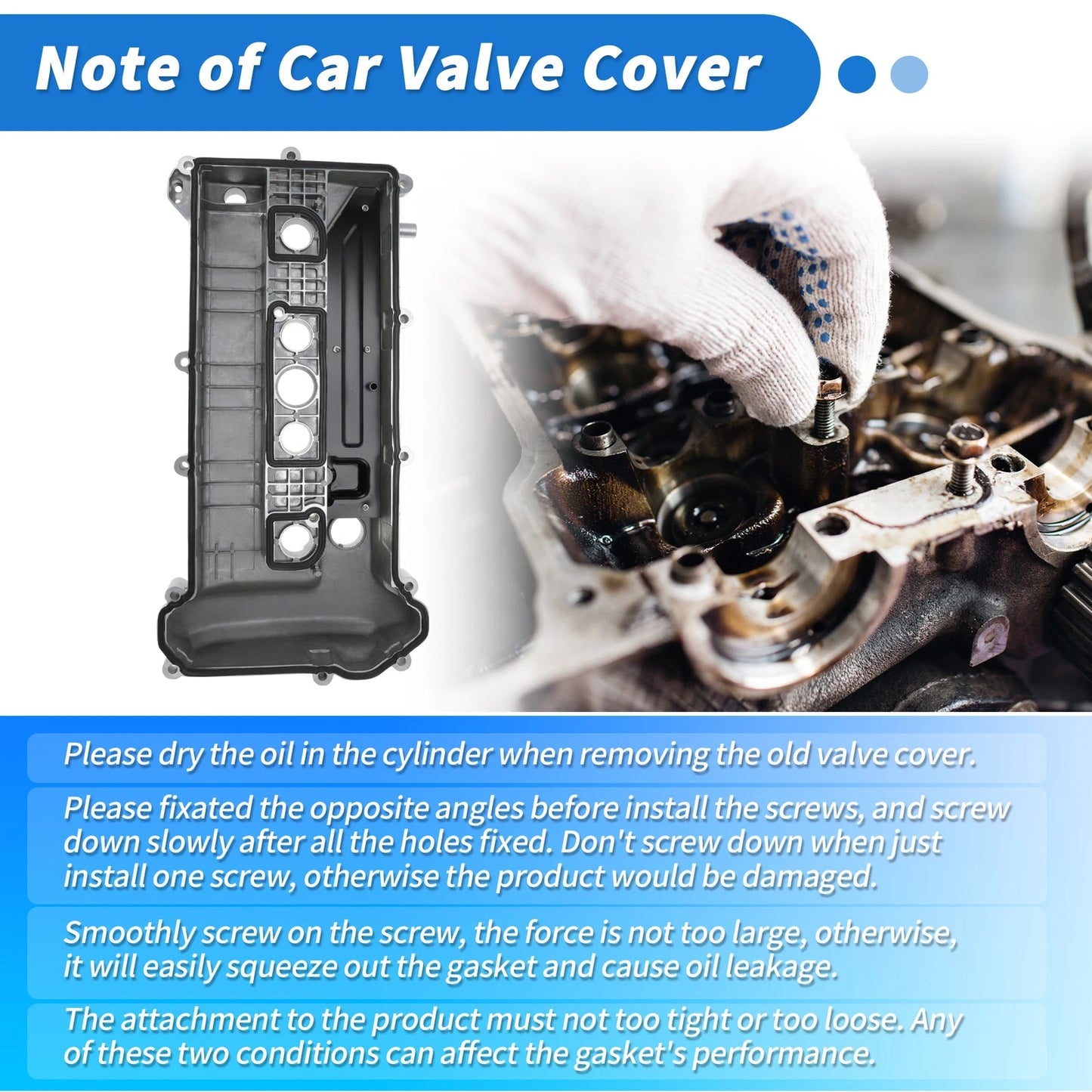 Engine Valve Cover for Ford Escape 2.3L (2005-2008) Silver Tone