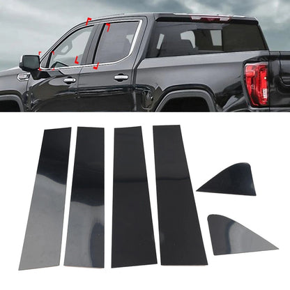 Black Window Pillar Post Door Trim for Chevrolet Silverado GMC Sierra 1500