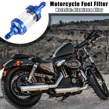 Blue Fuel Filters Engine Inline Gas Fuel Line Filter for Motorcycle Dirt Bike