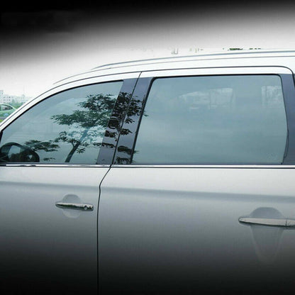 6x Black Door Pillar Post Cover Trim for Mitsubishi Outlander (2013–2019)