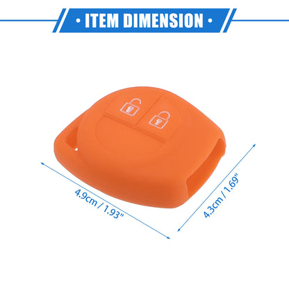 Car Remote Key Fob Case Protectors for Suzuki 2 Button Silicone Orange