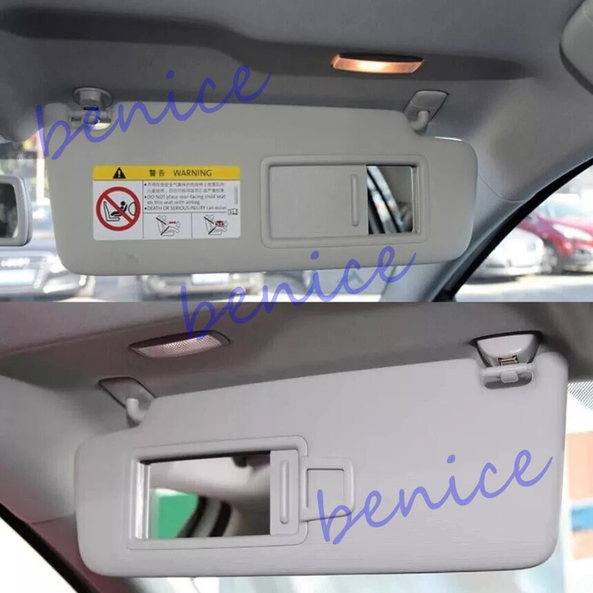 Pair Front Sun Visor Panel Makeup Mirror for Jetta Golf MK7 T-Cross Passat B8