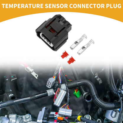 2 Pin Temperature Sensor Connector Plug 1 Set Plastic Black for Toyota