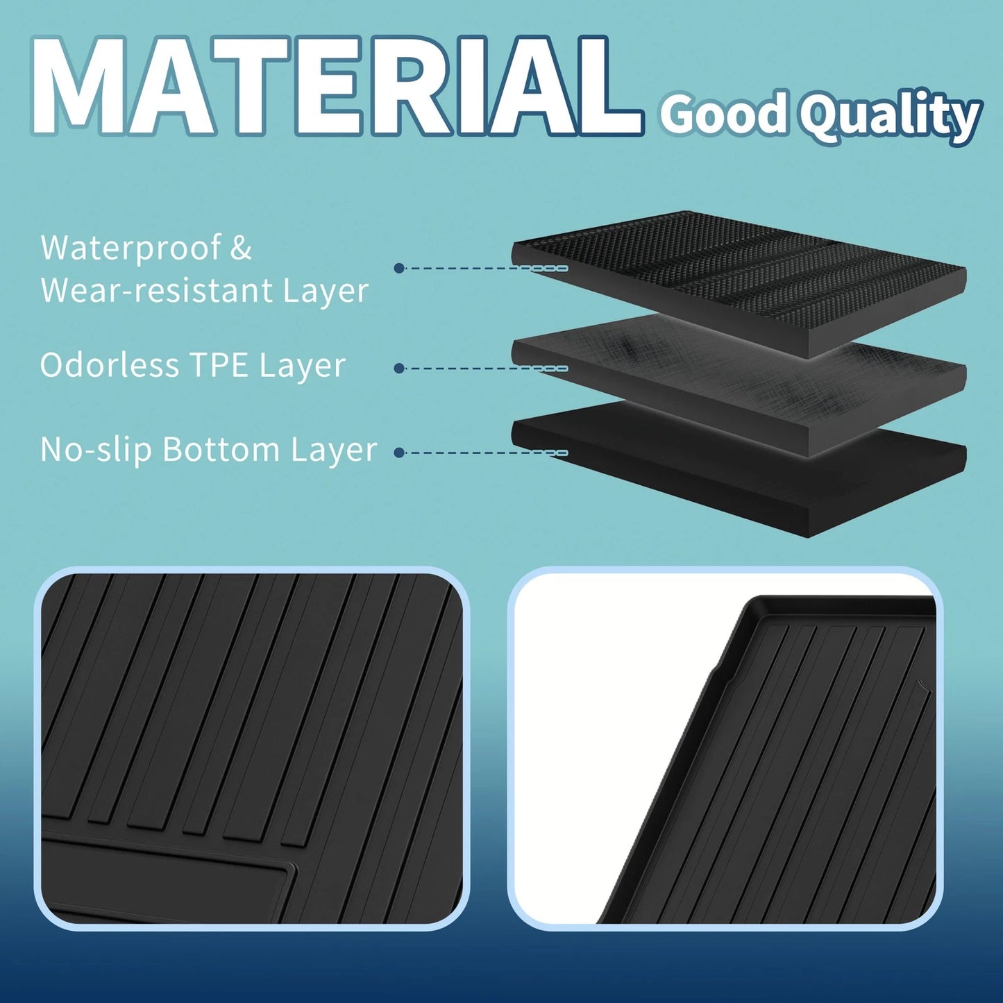 Flat Face Cargo Liner Trunk Mat for Nissan Kicks (2018-2023) 1 Pc