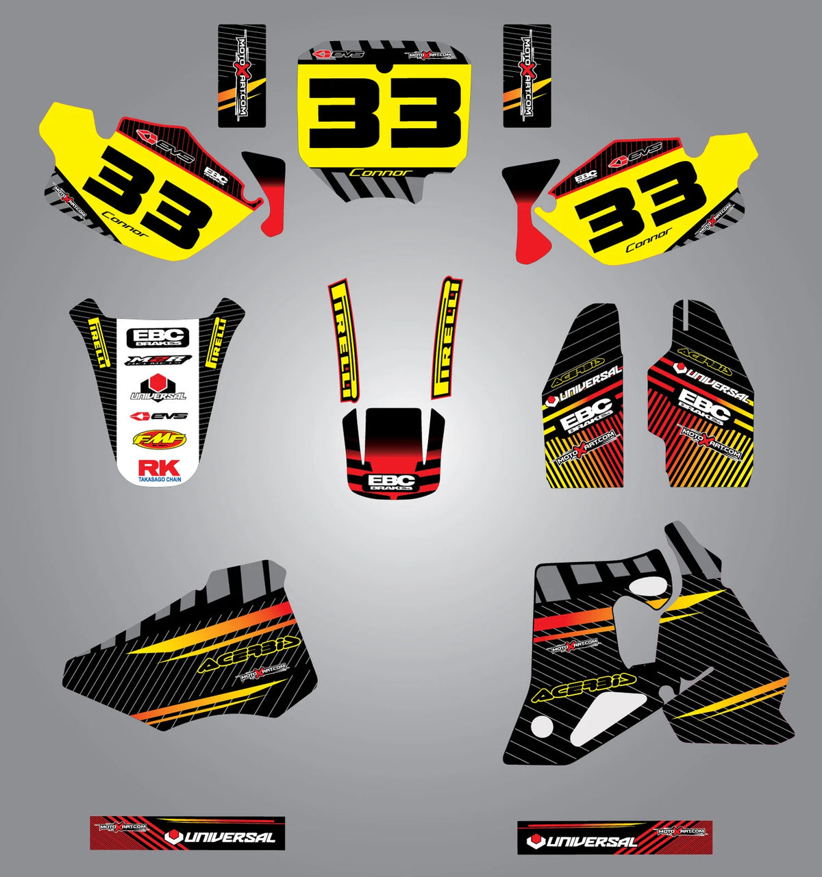 Custom Graphic Kit for Honda CR 80 (1996-2002) - Factory Style Stickers